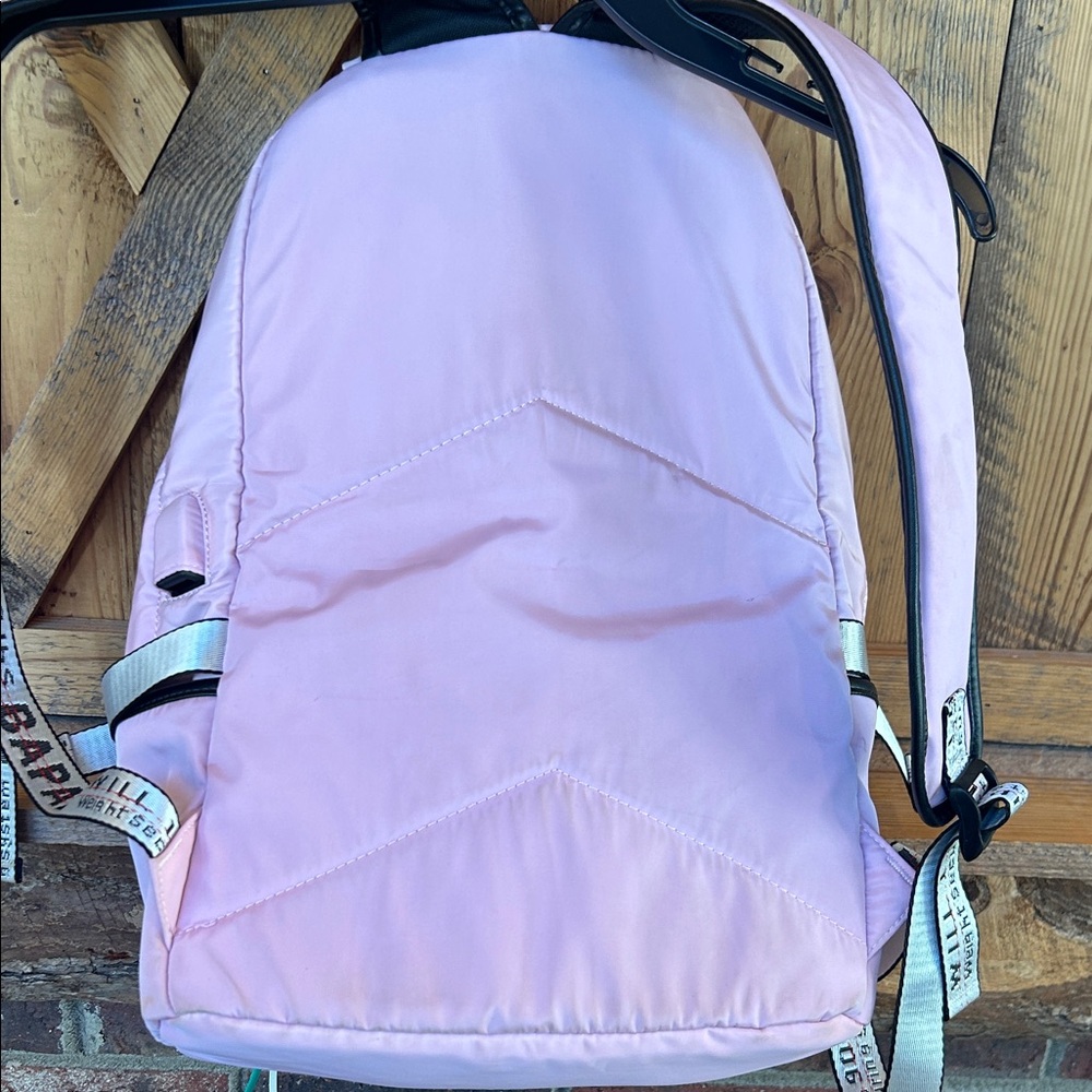 Fendong Girls Korean style pink and black backpack bow knot fur ball, charger - Picture 13 of 14